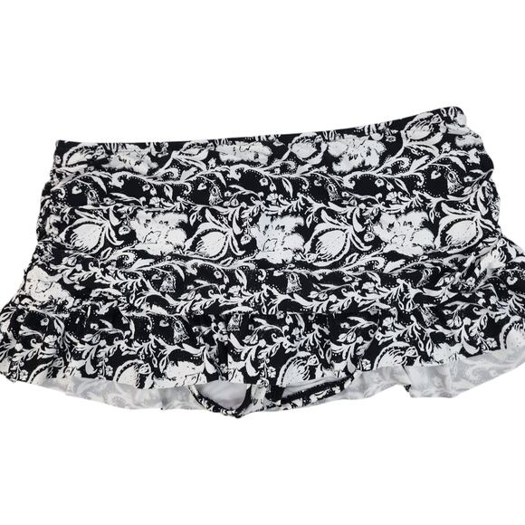 NWT Kenneth Cole Swimsuit Bikini Skirted Bottom ONLY Women’s L Floral Ruffle - Picture 2 of 9